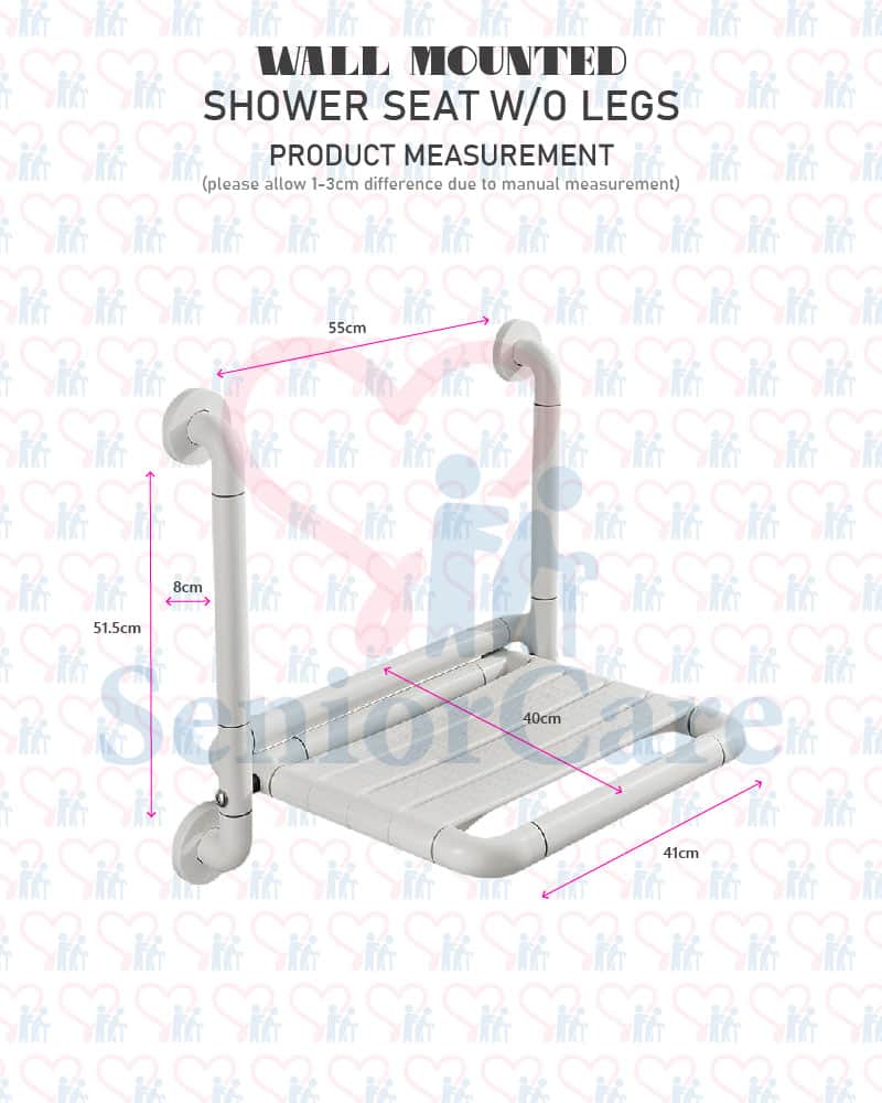 Wall Mounted Shower Seat - Measurements