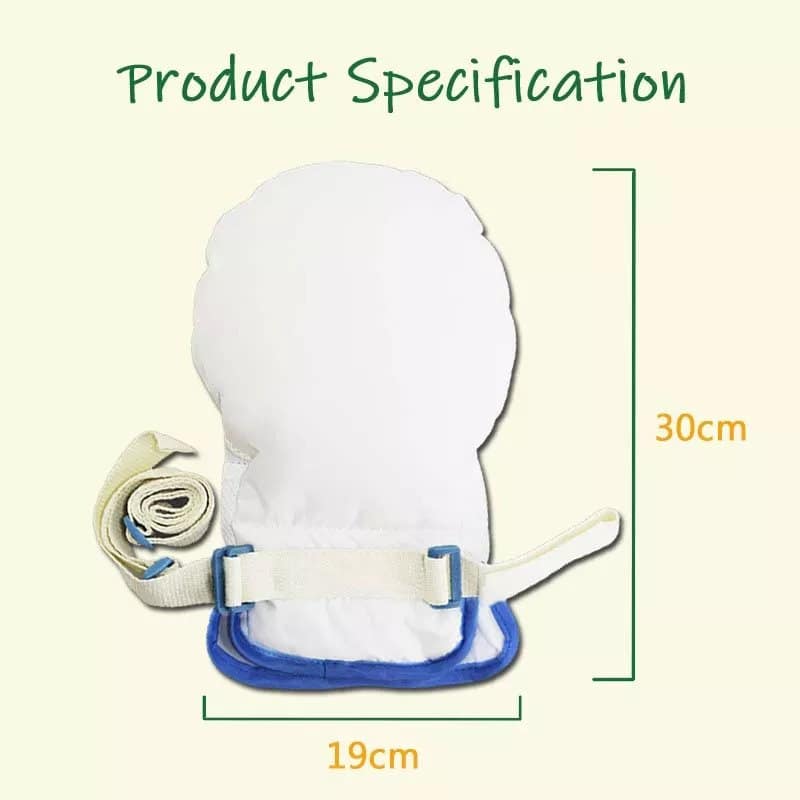 Mitt Gloves White Sold in Pair Product Measurement