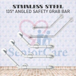 High Quality Nylon Coated Stainless Steel Grab Bar - Bathroom Toilet Safety Handle Support Pole Wall Mounted Stable Durable Home Hospital Office Use Doorway Stairs 25cm 35cm 45cm Space Saving Ideal for Compartment Small Tiny Apartment Flat House