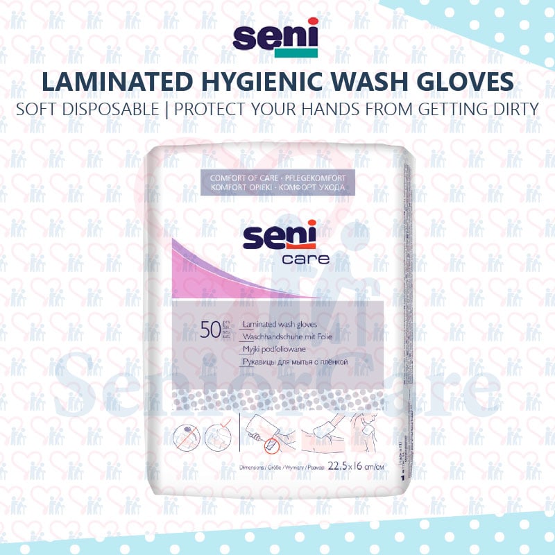 Seni Care Soft Disposable Wash Gloves with without Laminated - Protect your hands from dirty