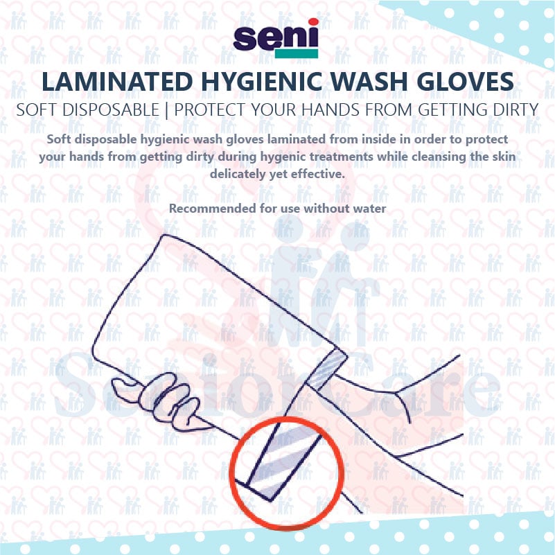 Seni Care Soft Disposable Wash Gloves with without Laminated - Protect your hands from dirty Product Features