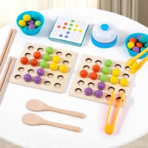 Colour Beams Clip Kids Toddler elderly hand-eye coordination game, fine motor skill toy, chopstick practice, spoon training game, color puzzle board, therapy tool hands eyes muscle home play game safe materials 2 players 1 vs 1