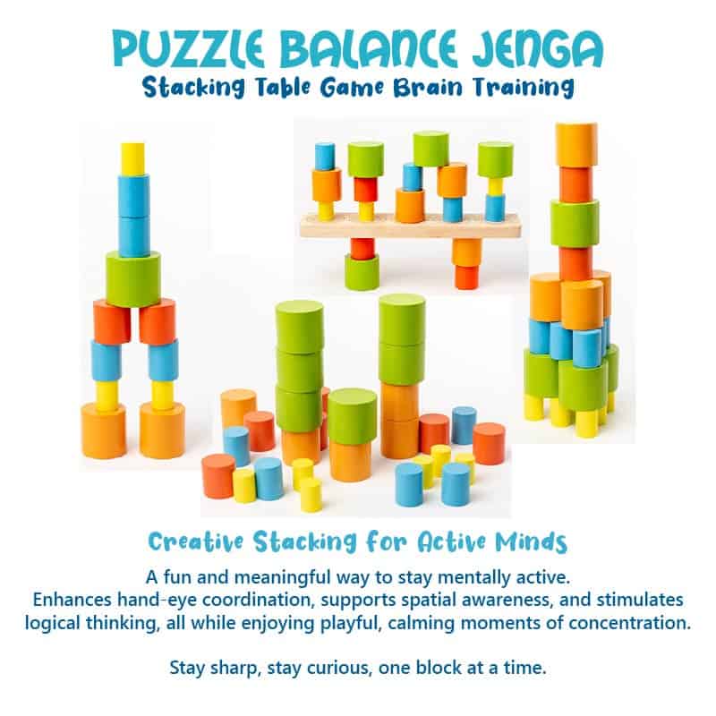 A fun stacking puzzle game that builds thinking, focus, and hand-eye coordination perfect for all ages, from kids to seniors! - Stack Puzzles elderly games Dementia Brain Hand training Exercise