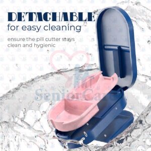 Pill Cutter with 2 Storage Compartments – Detachable V-Slot Tablet Splitter for Easy Cutting & Cleaning