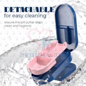 Pill Cutter with 2 Storage Compartments – Detachable V-Slot Tablet Splitter for Easy Cutting & Cleaning